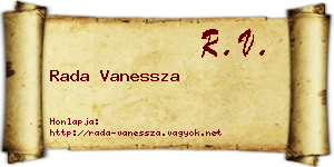 Rada Vanessza névjegykártya